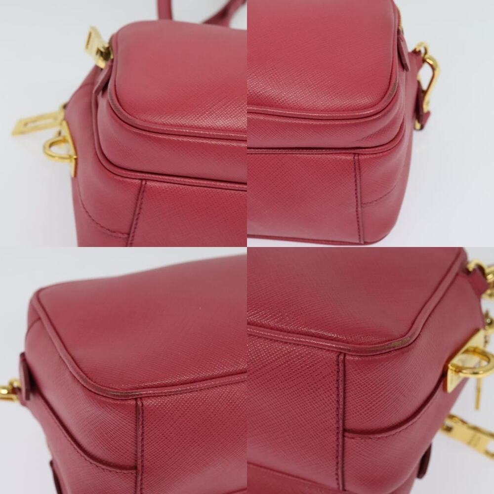 Prada Leather Shoulder Bag Saffiano Pink - Picture 14 of 15